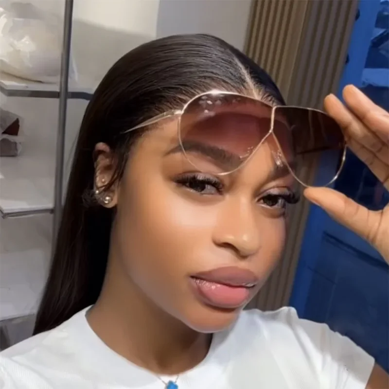 

Large Frame Connected Sunglasses 2024 New Women Sunglasses Sun Shading Metal Frame PC Lens Girls Sun Shades Eyewear