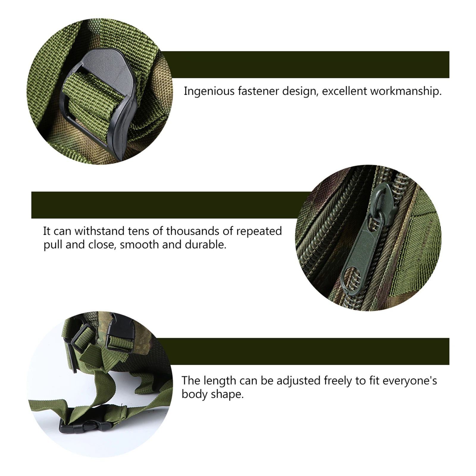 

Camouflage Backpack Heavy Duty Outdoor Hiking Camping Travel Adjustable Straps Lightweight Fabric Multiple