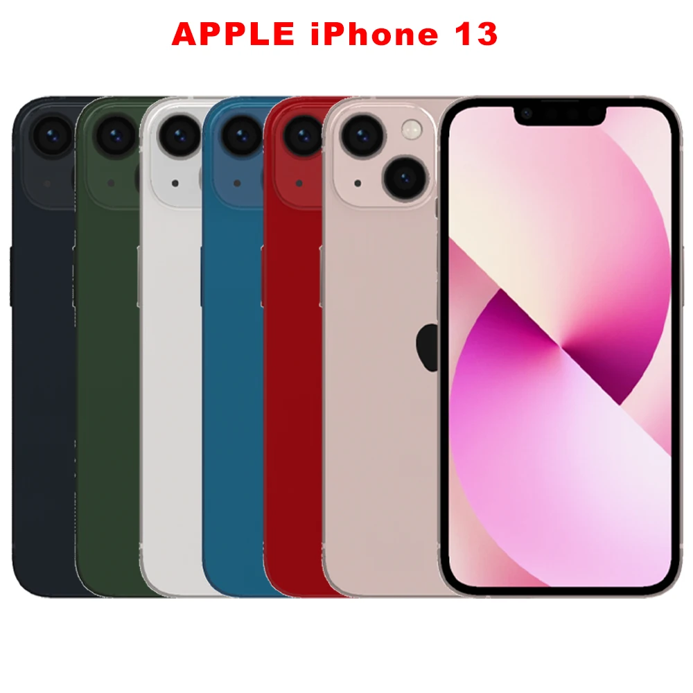 هاتف Apple iPhone 13 الأصلي بسعة 128 جيجابايت/256 جيجابايت/512 جيجابايت معرف الوجه NFC 6.1 بوصة XDR OLED 12 ميجابكسل بيونيك A15 Hexa Core IOS iphone 13