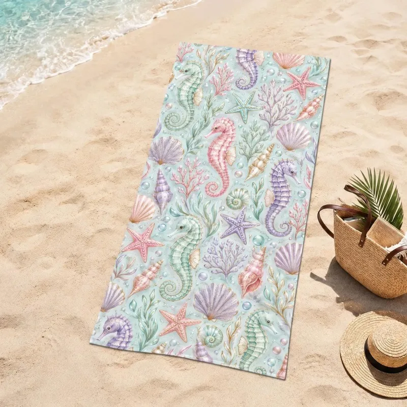 Vintage golden Greek border marble texture design lightweight quick dry beach towel excellent for luxury seaside travel plans