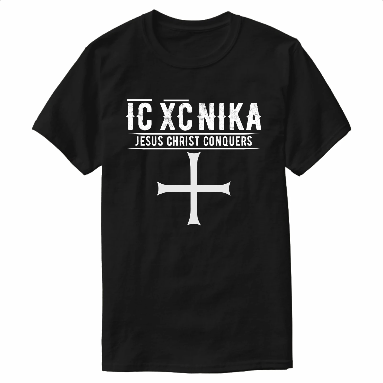 IC XC NIKA croix orthodoxe chrétien jésus Christ conquérant T-Shirt 100% coton col rond manches courtes été décontracté hommes T-shirt