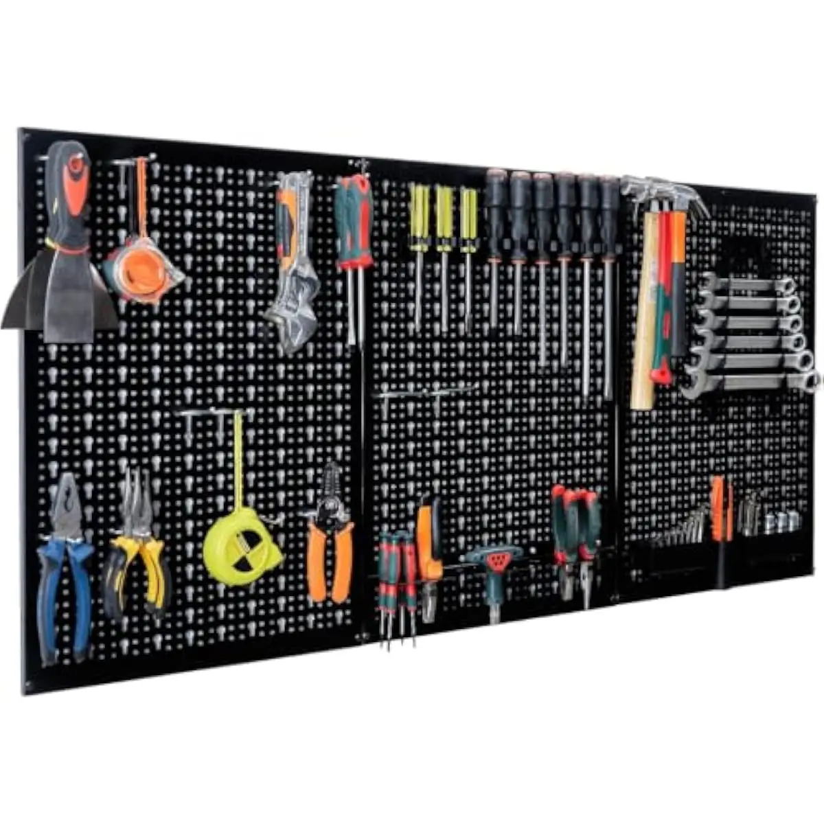Heavy-Duty Gray Alloy Steel Pegboard Wall Organizer 48in x 24in with Rust-Resistant Powder Coating Adjustable Hook Compatibility