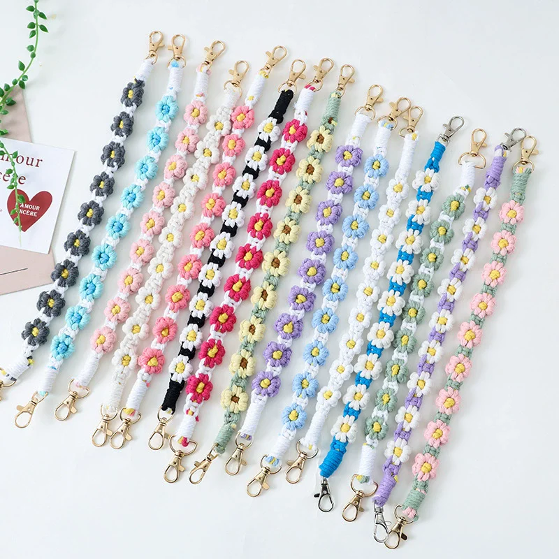 Handgewebte kleine Gänseblümchen, niedliche Blumen, Wasserbecher-Gurt, Wasserbecher-Seil, Becherhülle