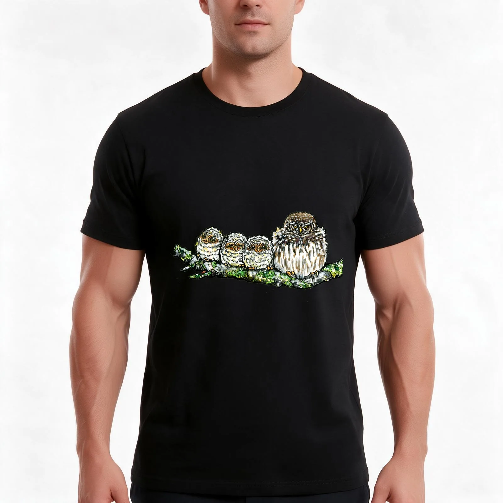 Pygmy Puffballs Northern Pygmy-owl T-Shirt Summer Casual Cotton Tee Oversized Streetwear Tops Vintage Graphic Print