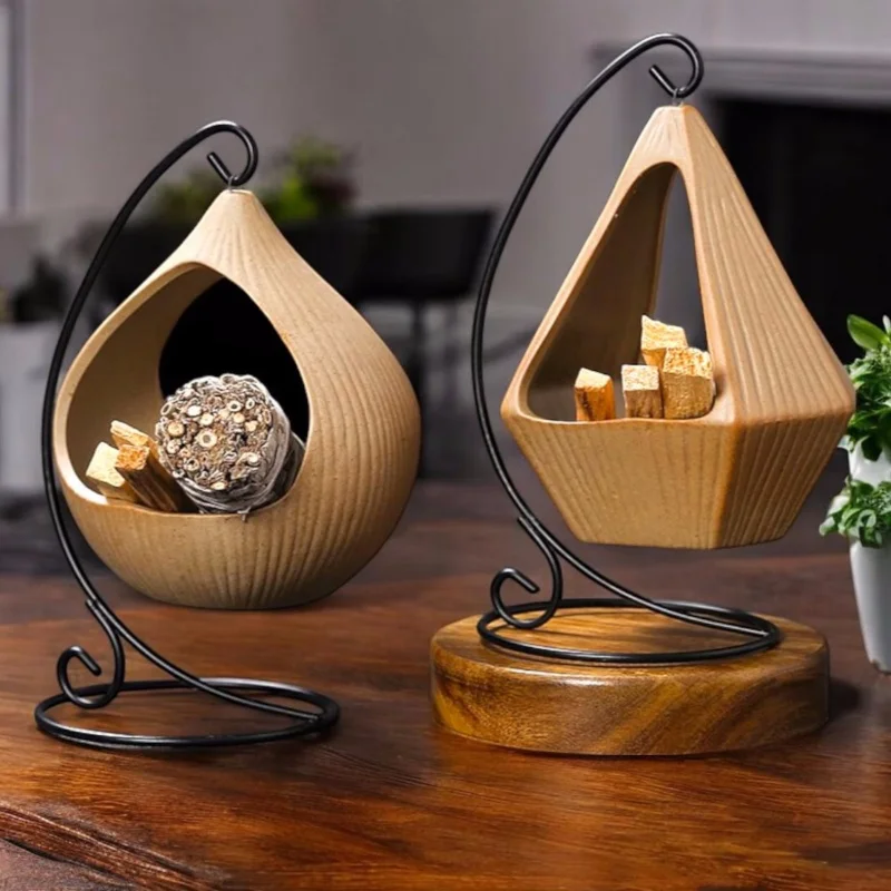 

Palo Santo Burner Incense Burner Aromatherapy Ceramic Hanging Basket Basket Home Decor Peruvian Basket Incense Holder