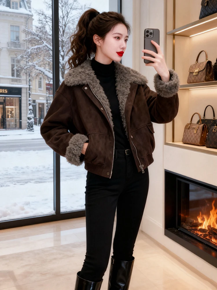 

Корейская версия: Новая женская зимняя хлопковая куртка с воротником-стойкой, в стиле ретро, универсальная, из 100% хлопка