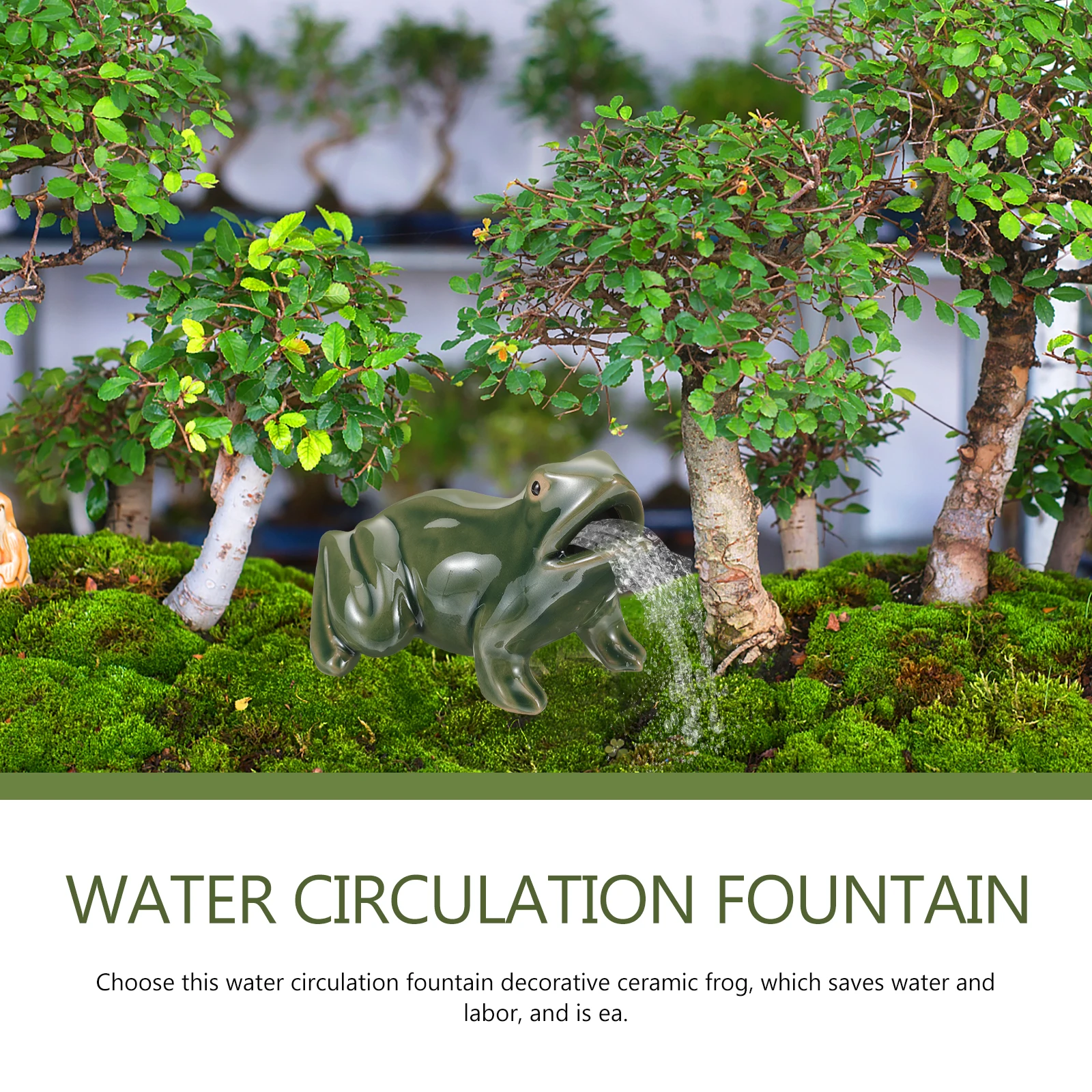 

Ceramic Ornament Frog Green Water Feature Fountain Outdoor Indoor Waterfall Frogs for Animal Garden Decor Pet Office