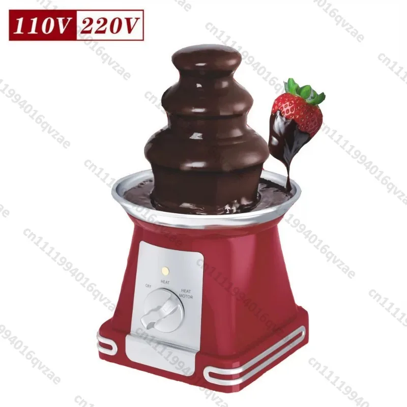

110V Household Mini US Standard Three-layer Chocolate Fountain Machine Cream Hot Pot Homemade Melting Tower Stainless Steel