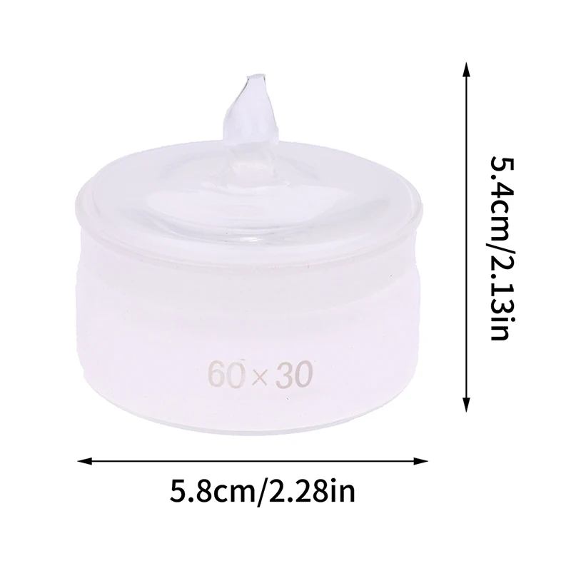 1Pc 60*30mm Diameter Glass Alcohol Cup Sample Bottle Transparent Can Round Weighing Dish Frosted Mouth for Watch Repair