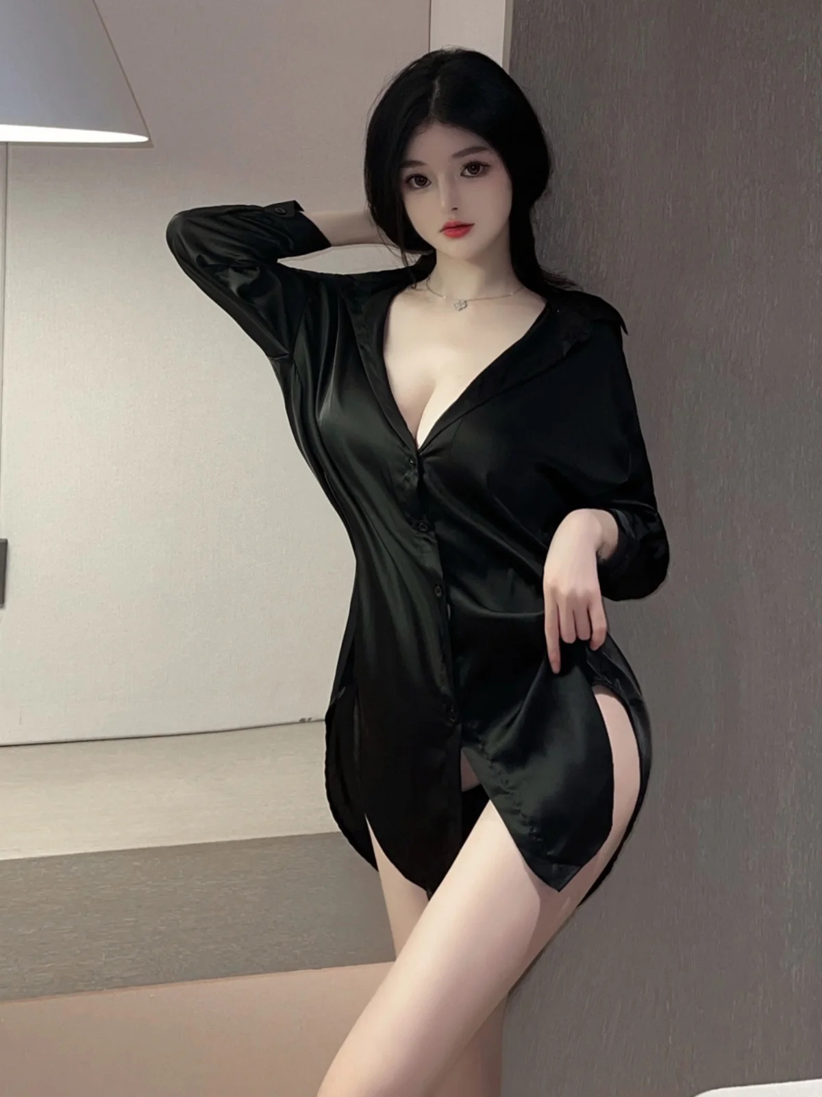 Pure Desire Sexy Loose See through Night Club Bar Shirt for Women Sleeveless A-Line Sleeve Polyester Fabric Spring Collection