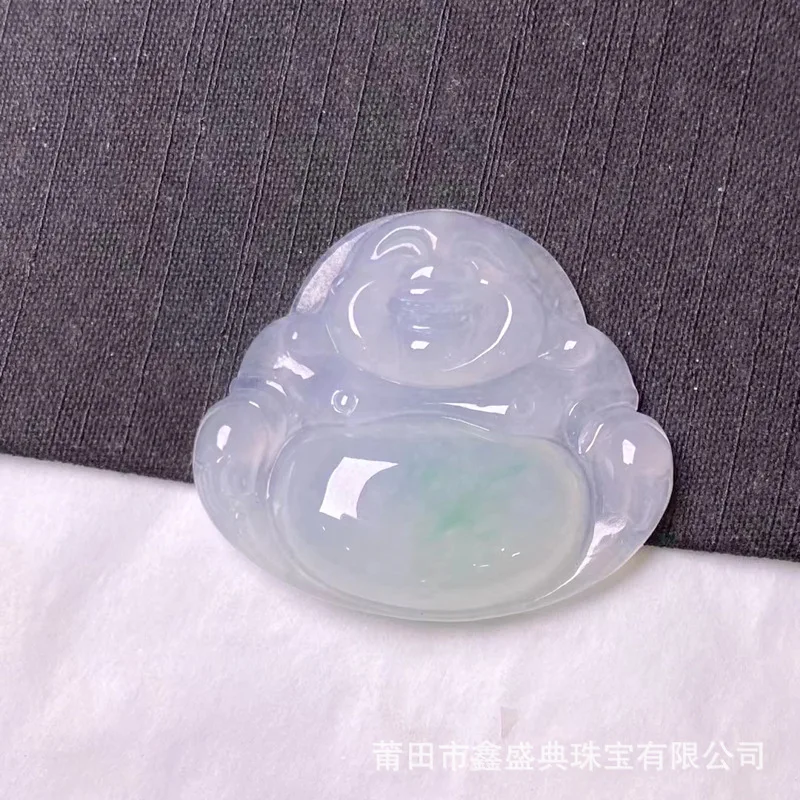 

Live Broadcast Supply Wholesale Myanmar Natural Emerald Pendant a Goods Ice Glutinous Color Buddha with Certificate