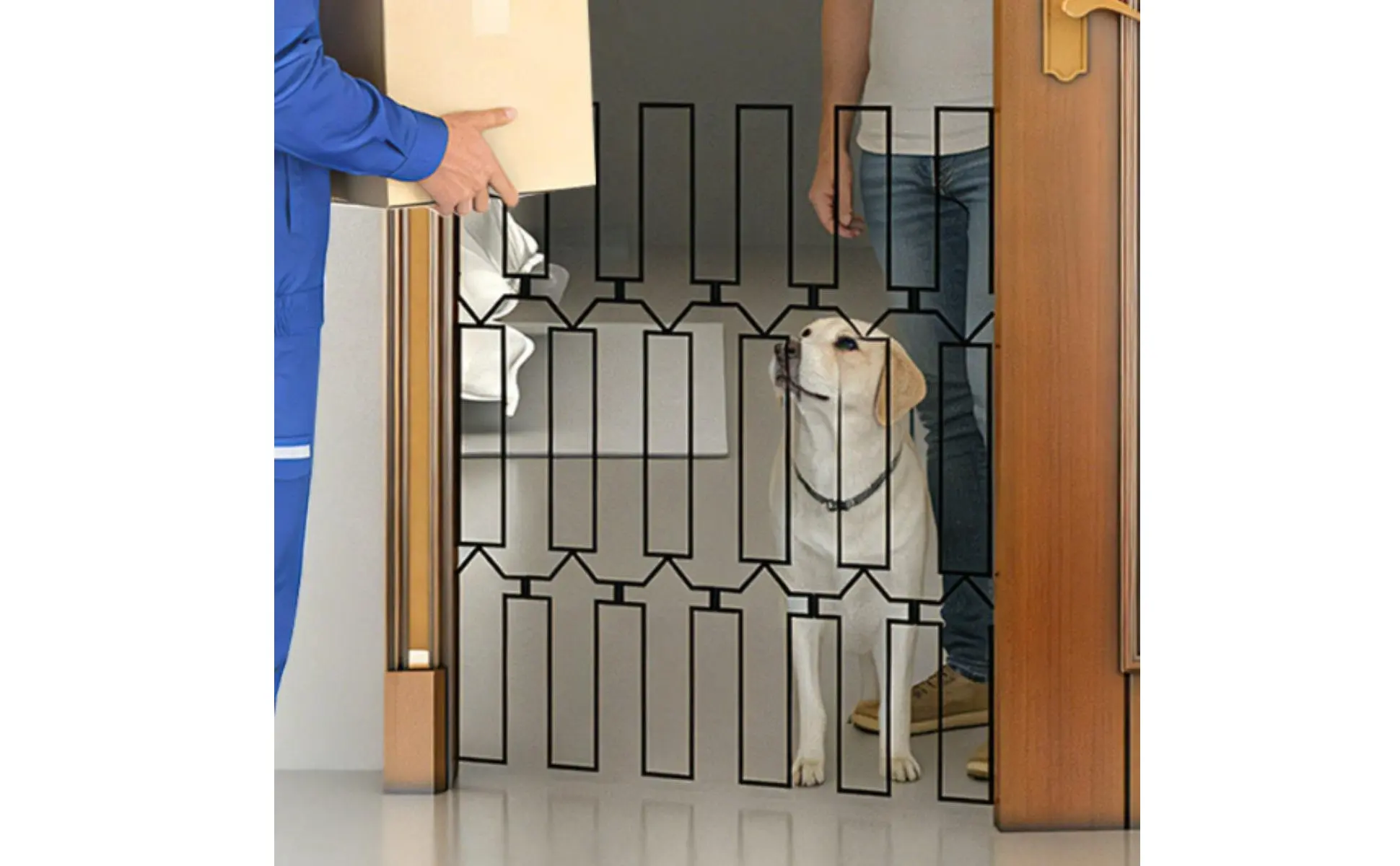 Retractable Pet Gate Adjustable Metal Pet Gate Dog Safety Fence Easy Install Home Barrier Heavy Duty for Dogs, Stairs, Doorway