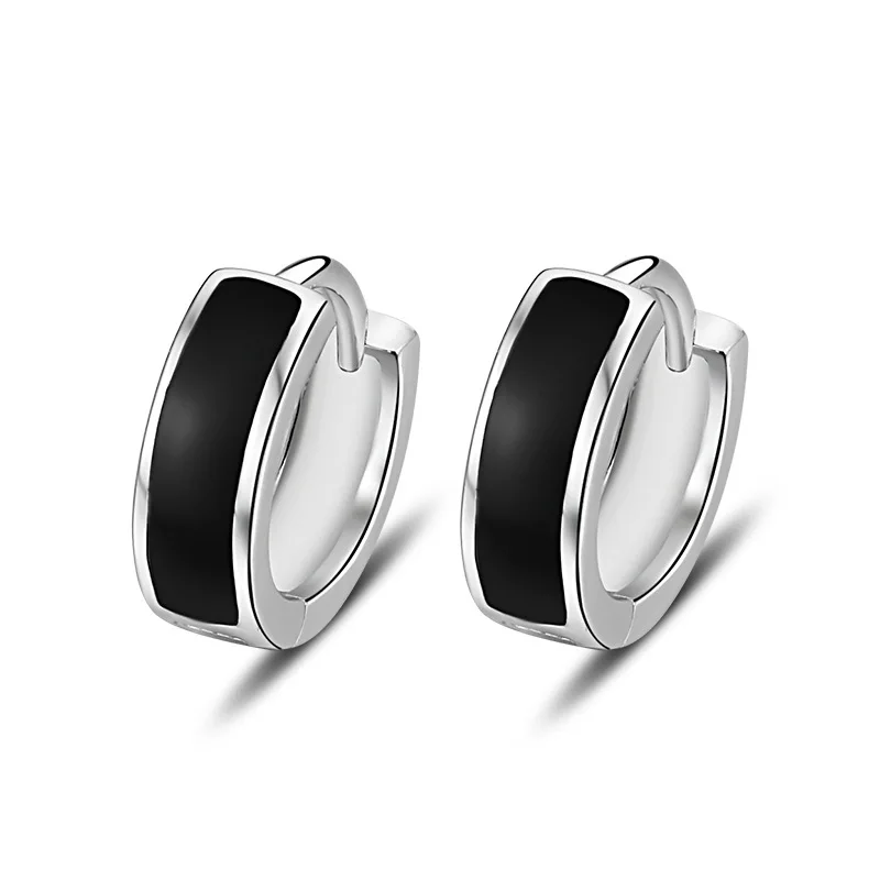 

Fashion Silver Color Round Black Earring For Women classic high quality Jewelry New