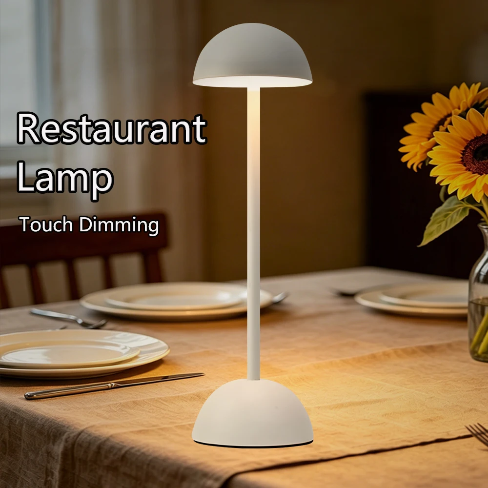 

Mushroom Restaurant Table Lamps Rechargeable Desk Lamps Touch Dimming Desk Lights Mood Lighting Dinner Bar Restaurant Decoration