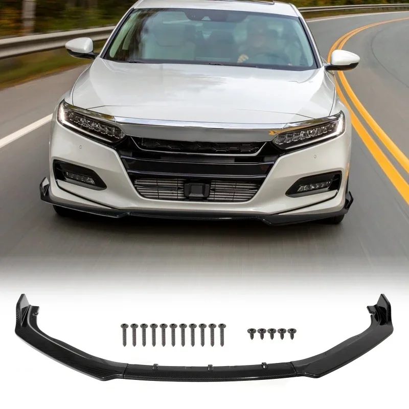

Car Front Bumper Lip Body Kit Spoiler Trim Protection For Honda Accord 2018-2020 Chin Spoiler Splitter Deflector Cover Guard