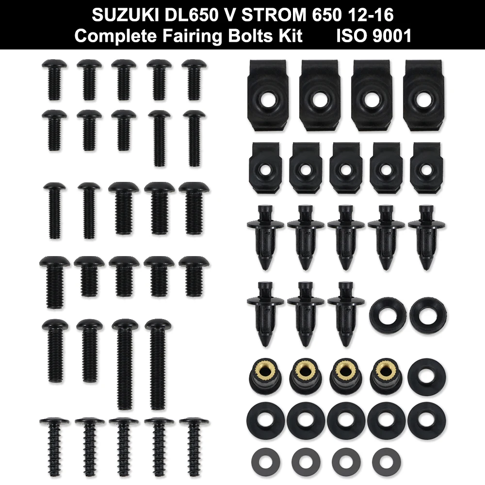 

For Suzuki DL650 Vstorm 650 2012 2013 2014 2015 2016 Motor Complete Full Fairing Bolts Kit Clips Speed Nuts Covering Boltse