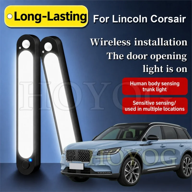 For Lincoln Corsair 2019-2026 Car Trunk Light LED Lamp Wireless Sensor Stick On Cordless Boot Cargo Light Compact SUV Interior