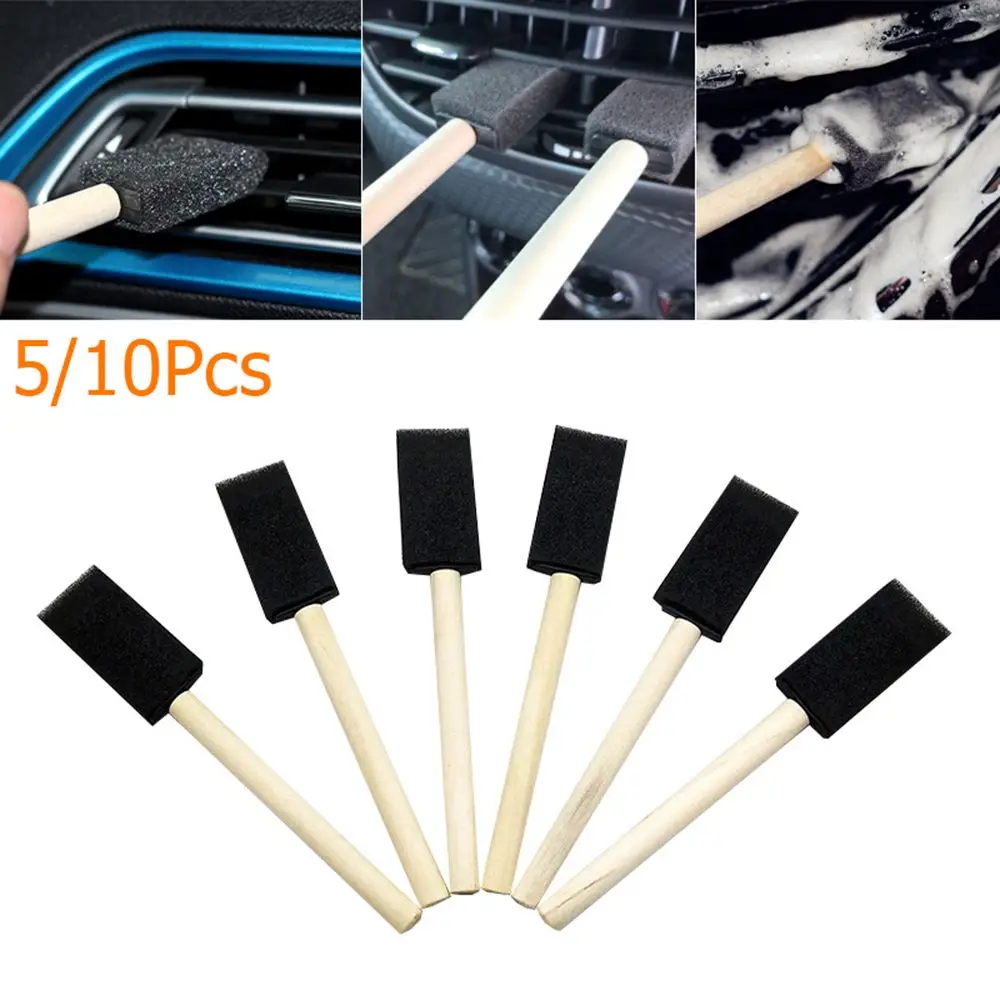 5/10Pcs Tool Keyboard  Wooden Handle Vent Outlet Car Cleaning Brush Dust Cleaner  Air Conditioner