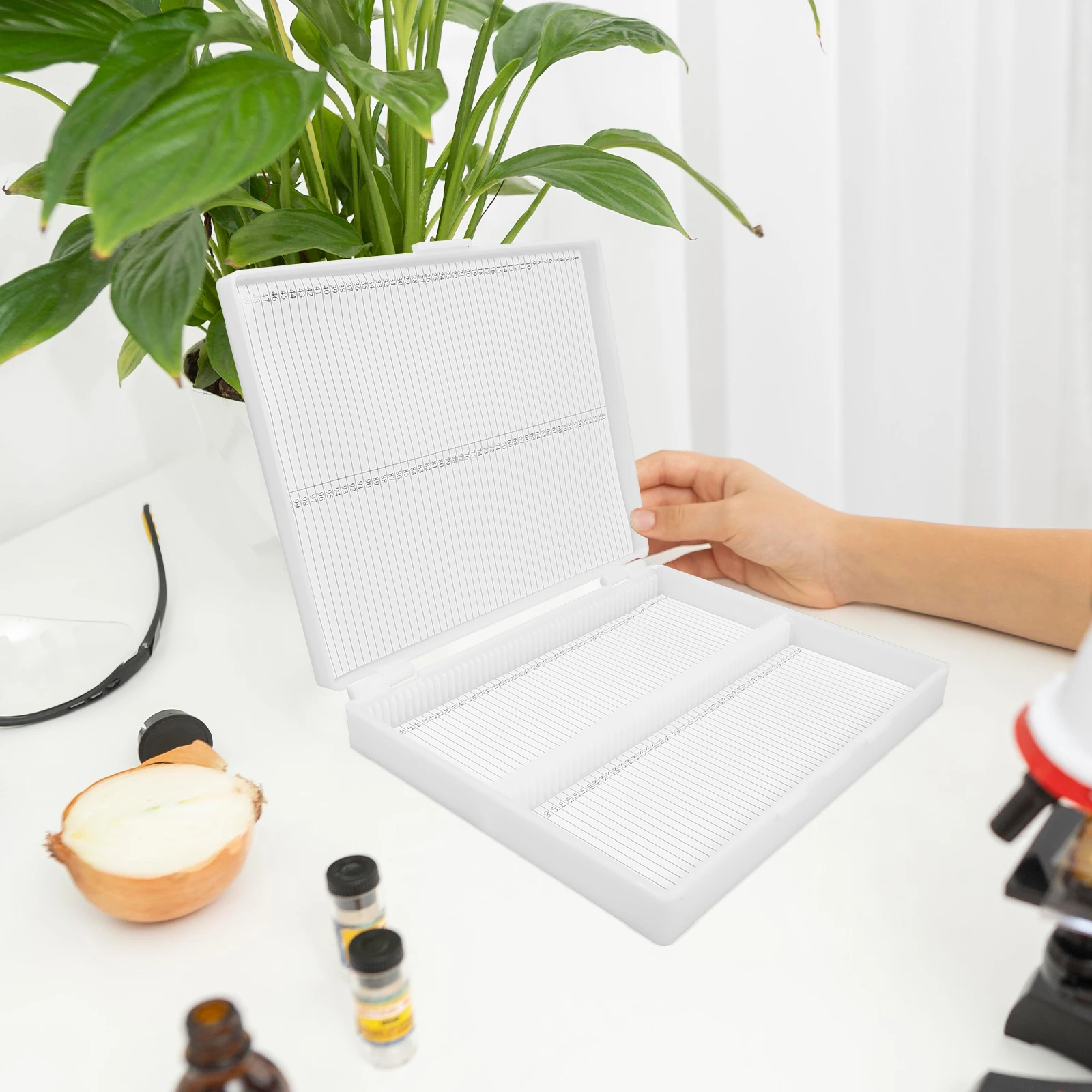 Microscope Boxes Plastic Storage Case Waterproof Lab Slide Organizer Transparent Lid Stackable Box For Pathology