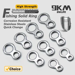 25~100Pcs Fishing Solid Ring Stainless Steel Sea Fishing Lures Connectors Jigging Rings Swivels Fishing Snap Accessories Tackle