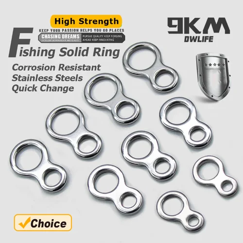 Anillo sólido de pesca de acero inoxidable, conectores de Señuelos de Pesca de Mar, anillos de Jigging giratorios, accesorios de pesca, aparejos, 25 ~ 100 Uds.