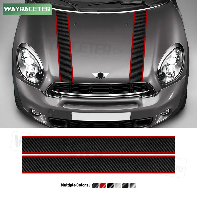 

Edition John Cooper Works Bonnet Stripes Sticker Engine Cover Hood Band Carbon Fiber Vinyl Decal For MINI Countryman R60 JCW