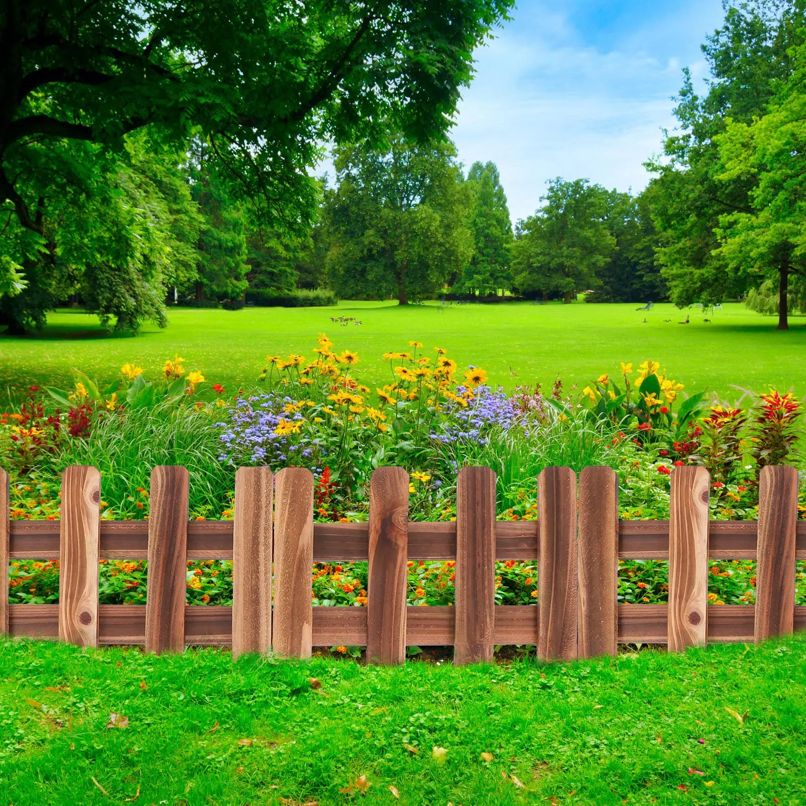 

1Pcs Anti-Corrosive Wood Fence Durable Outdoor Garden Decorative Yard Fence Flexible Easy Install Landscape Partition