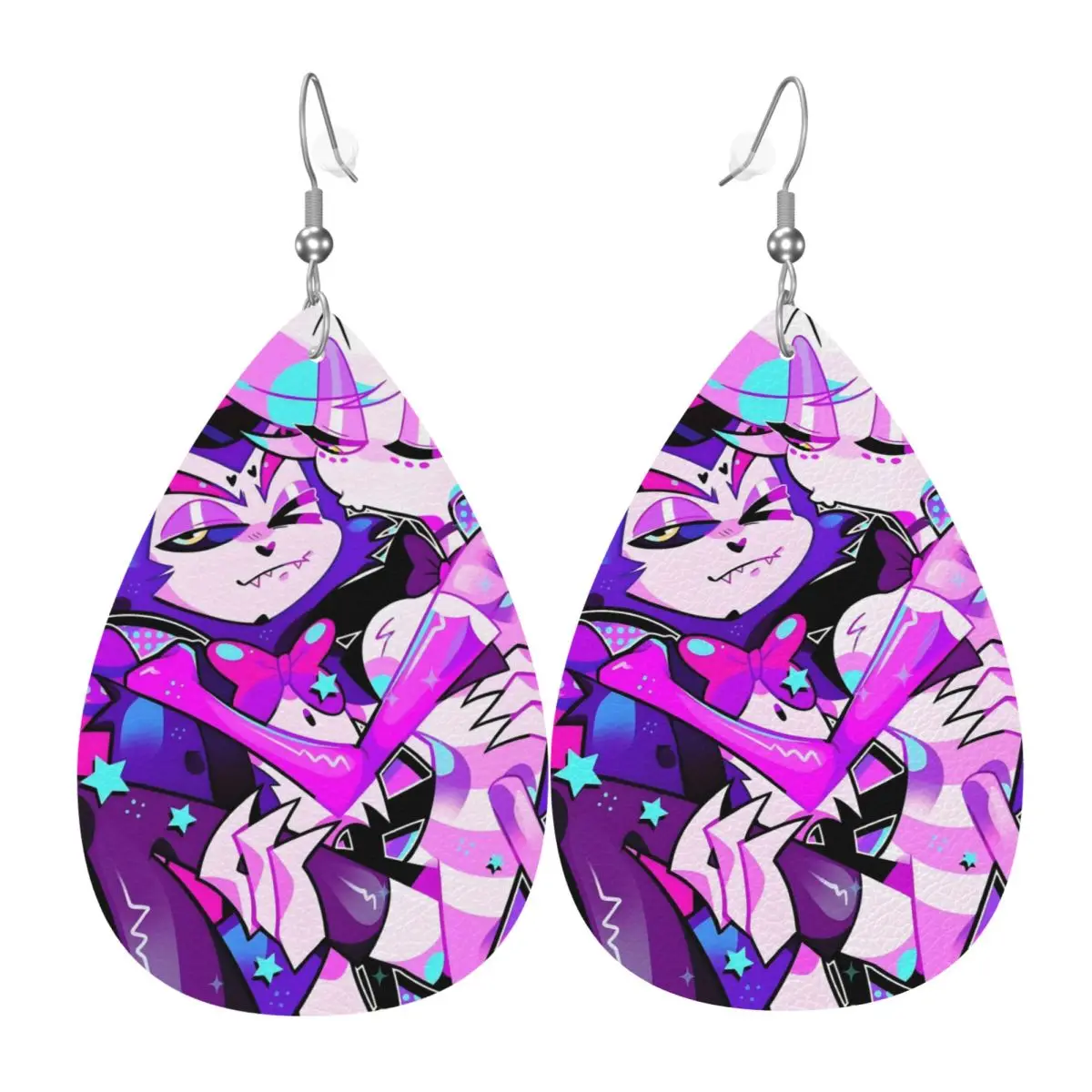 

Пользовательские висячие серьги Hazbins аниме отели кожаные серьги-капли из ПВХ кожи для подарков изящные ювелирные изделия