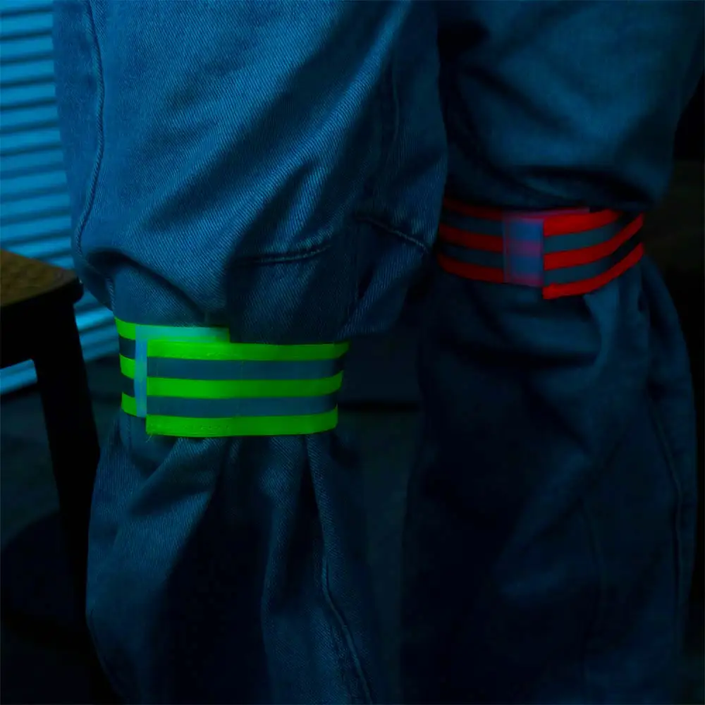 8PCS Multifunctional Warning Reflective Bands Adjustable Elasticated High Visibility Reflect Straps Safety Reflector Tape Leg