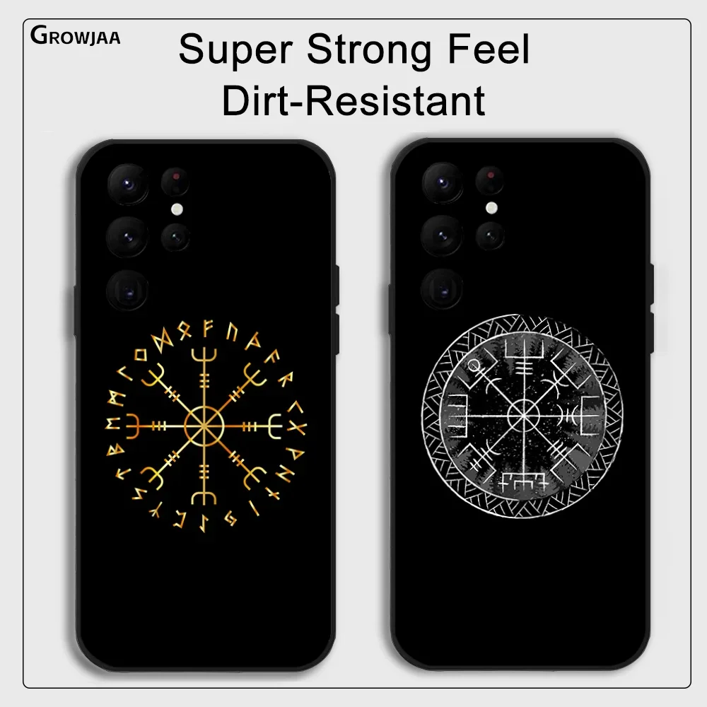 

V-Viking V-Vegvisir Logo Phone Case for Samsung Galaxy S24 Ultra S22 S23 Ultra S21 S20 5G Protective Silicone TPU Funda