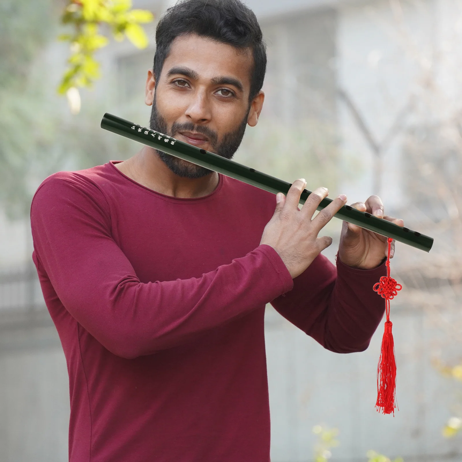 

Green Bamboo Flute Chinese Musical Instrument Traditional Student Beginner