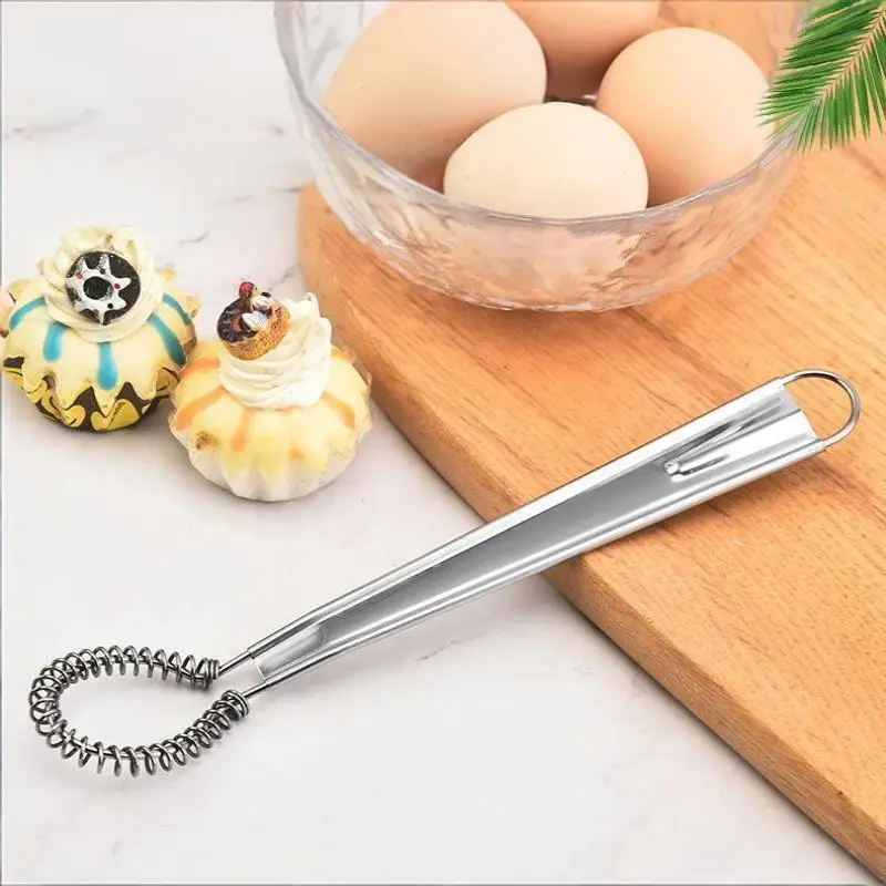 Stainless Steel Egg Beater Spring Manual Mixer Honey Cream Mixer Baking Frother Special Kitchen Cooking Tool Egg Whisk Beater
