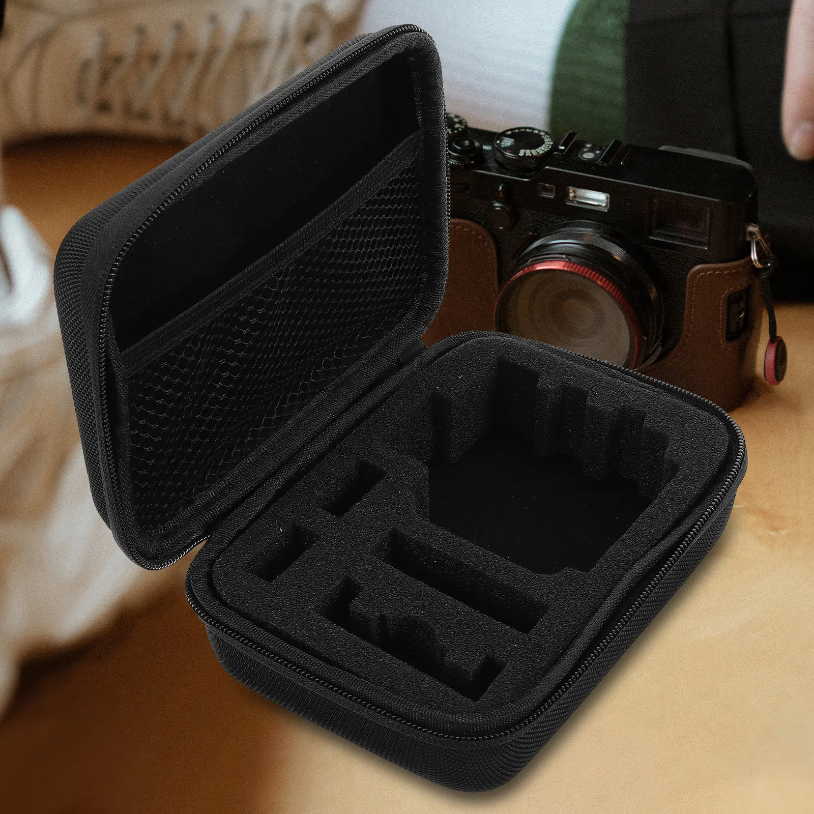 Small Camera Bag Outdoor Portable Carrying Case Zipper Travel Camera Pouch with Handle for Men Photography Bag