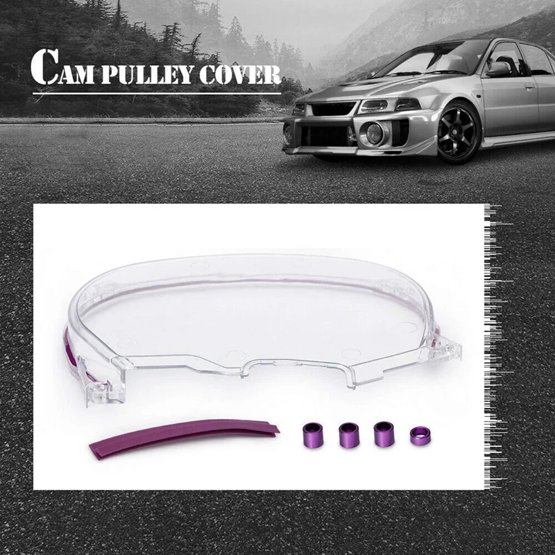 2X Clear Cam Gear Timing Belt Cover Turbo Cam Pulley For Mitsubishi DSM Evolution Lancer 4G63 Engine EVO 4 5 6 7 8