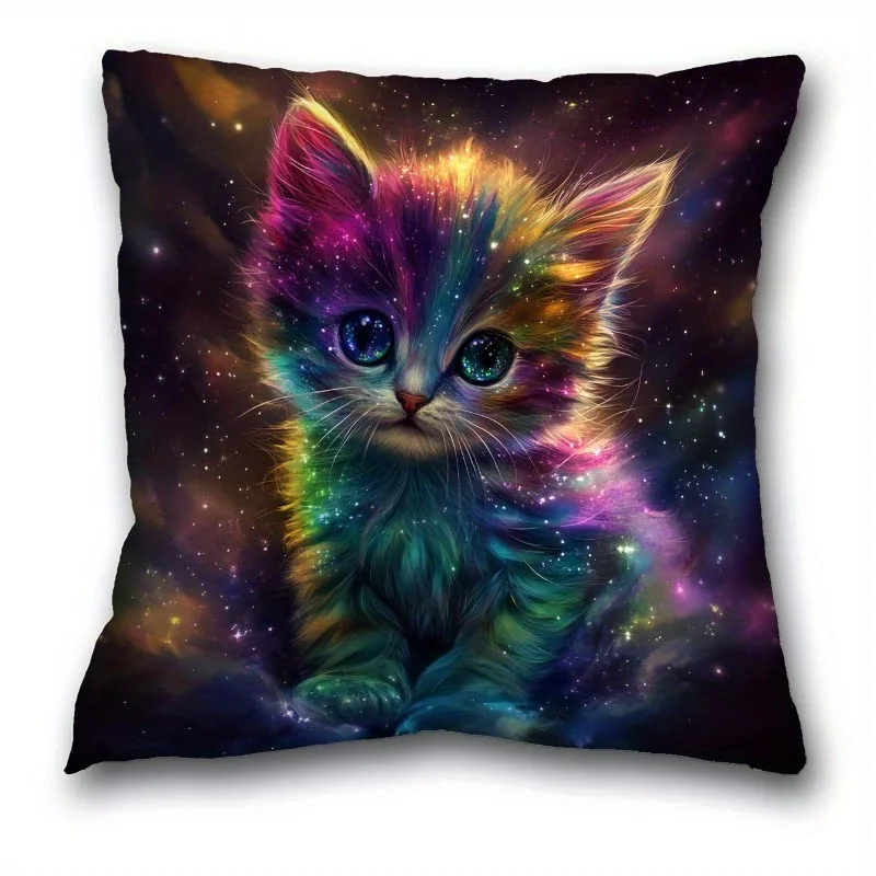 Short plush material pillowcaseAdorable Pet-Printed Cushion Covers: Dogs & Cats in Various Poses Sofa seat mattress cover,home d