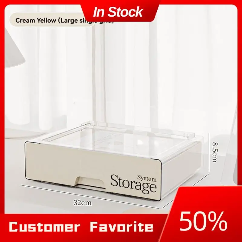 

AT03 Top Multifunctional Desktop Cosmetic Storage Box High-End Feel Dust-Proof Drawer Transparent Storage Large Capacity A