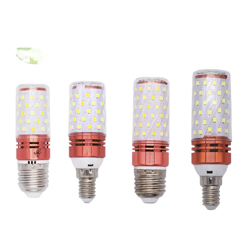 Bulb led super bright bald head strong shadowless bulb e14E27 screw three-color light 12 watts 16W corn candle light