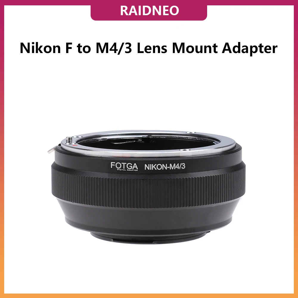 RaidNeo Nikon-F Mount Lens to M4/3 Lens Mount Adapter for Olympus Pen E-PL1 E-PL2 E-M OM-D E-M5 E-M10 Lumix GH2 GH3 GH4 GH5 GH5s