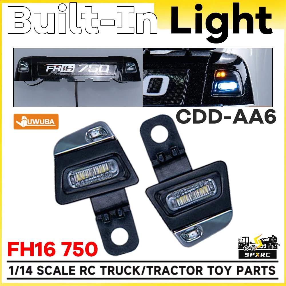 FH16 750 Built-In Light CDD-AA6 For 1/14 Tamiyaa RC Dump Truck Volvoo 56360 56362 56375 JUWUBA DIY Toys Moedl Parts