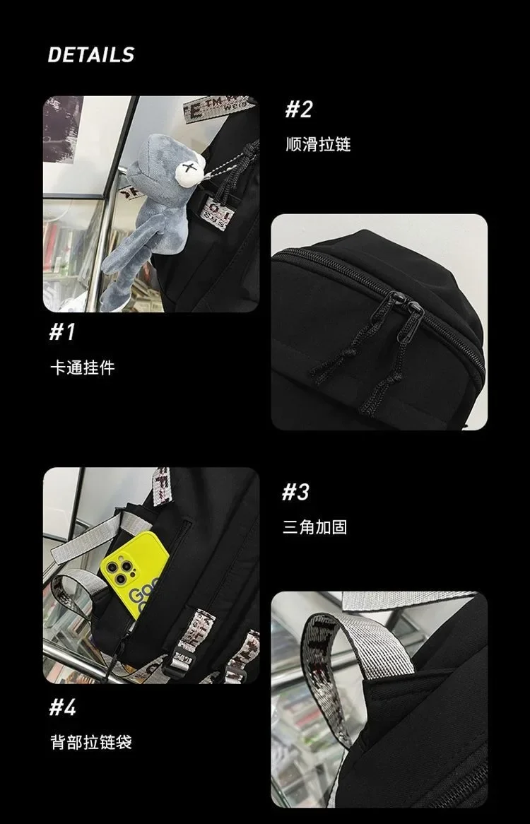 31×45×14cm Black White Grey, Heaven officials blessing, Tian Guan Ci Fu, Kids Teens School Bags, Anime Backpacks Girls Boys