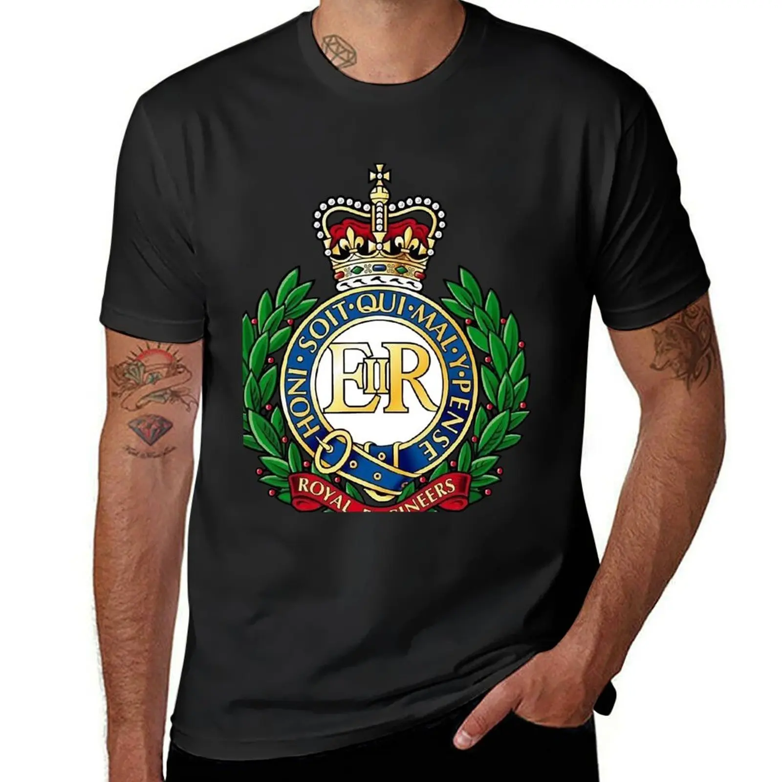 

Royal Engineers. Badge. On Navy. Classic T-Shirt graphics cute tops t shirt men