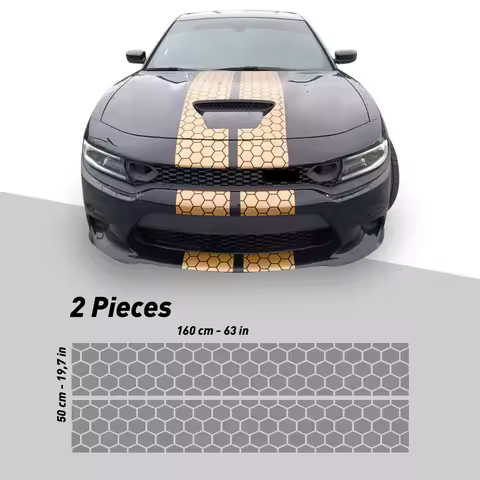 Honey Comb RACING Stripes Dual 10 for Dodge Charger With Trim Package Charger GT SRT Scatpack Hellcat Car Decals Dodge