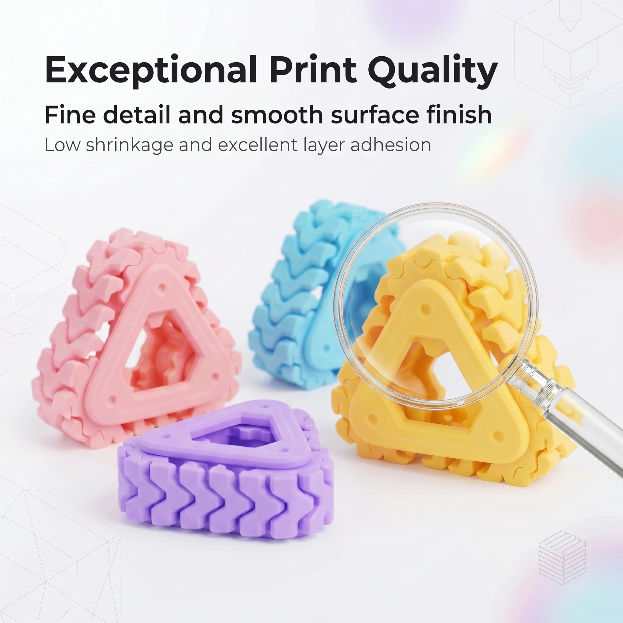 1.75mm High Speed PLA 3D Printer Filament Bundle ±0.02mm Dimensional Accuracy Reusable 250g Spools Total 1KG