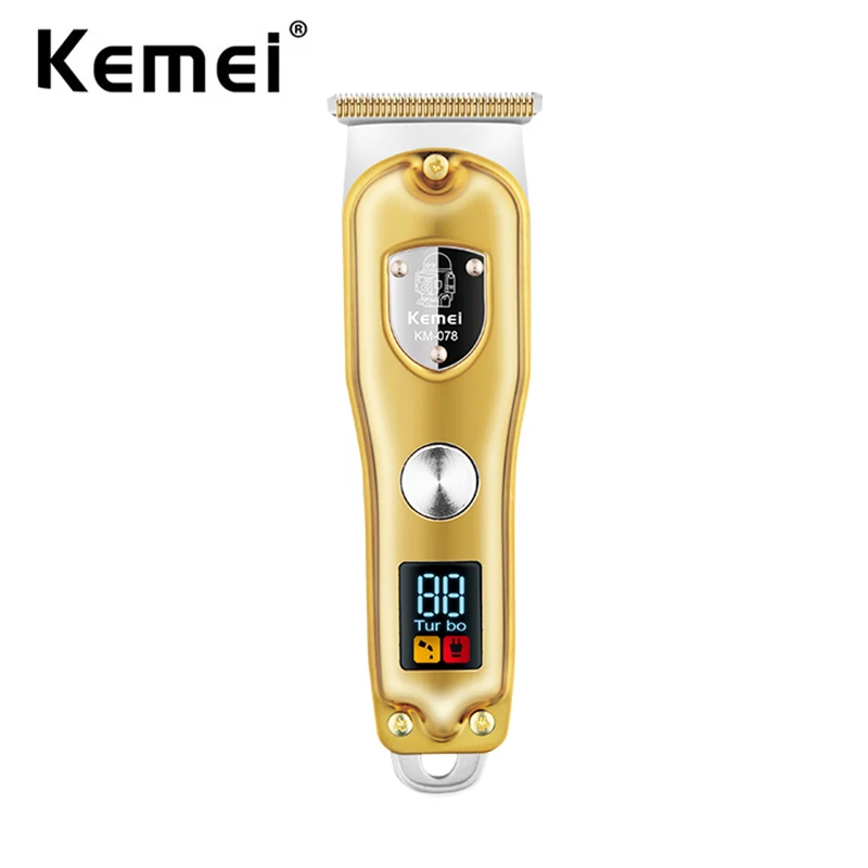 Kemei Professional Cordless Hair Trimmer Professional Hair Clippers Men Zero Gapped T-Blade Barber Edgers Hair Cutting Machine