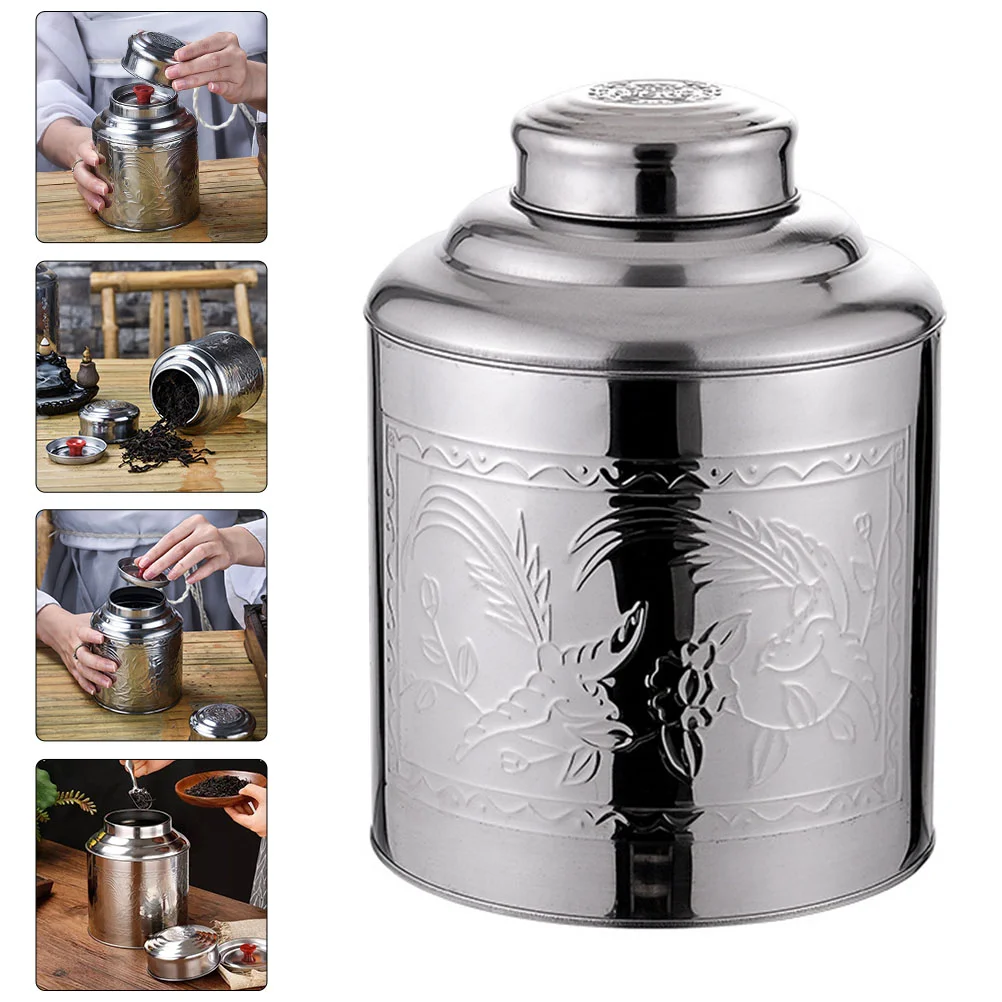 Metal Tea Women's Flour Container Storage Jars Stainless Steel Portable Can