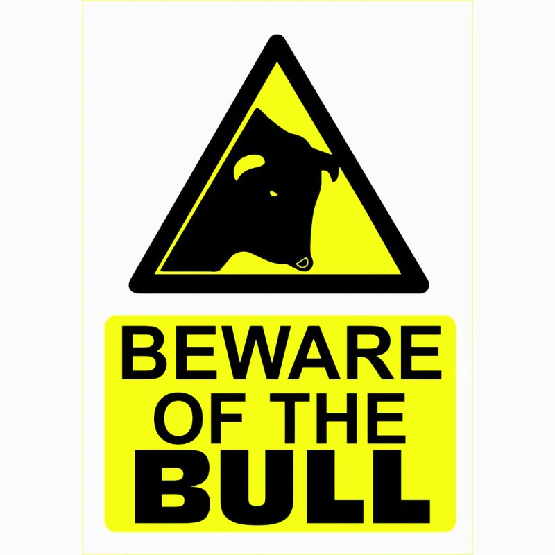 Car decoration decal sticker Beware Of The Bull  15CM PVC KK