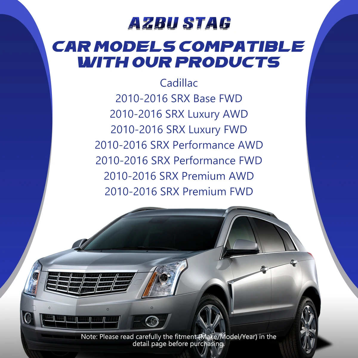 AzbuStag 8Pcs Front Lower Control Arm Sway Bar Tie Rod End Link for CADILLAC SRX 2010 2011 2012 2013 2014 2015 2016  20984481