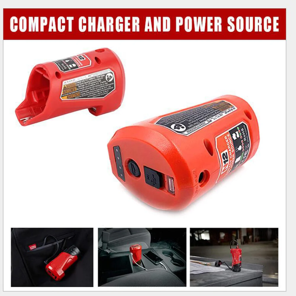 N12 Li-Ionen-Ladegerät Konverter für Milwaukeee m12 12V Li-Ionen-Akku USB-Gerät Handy-Netzteil, a