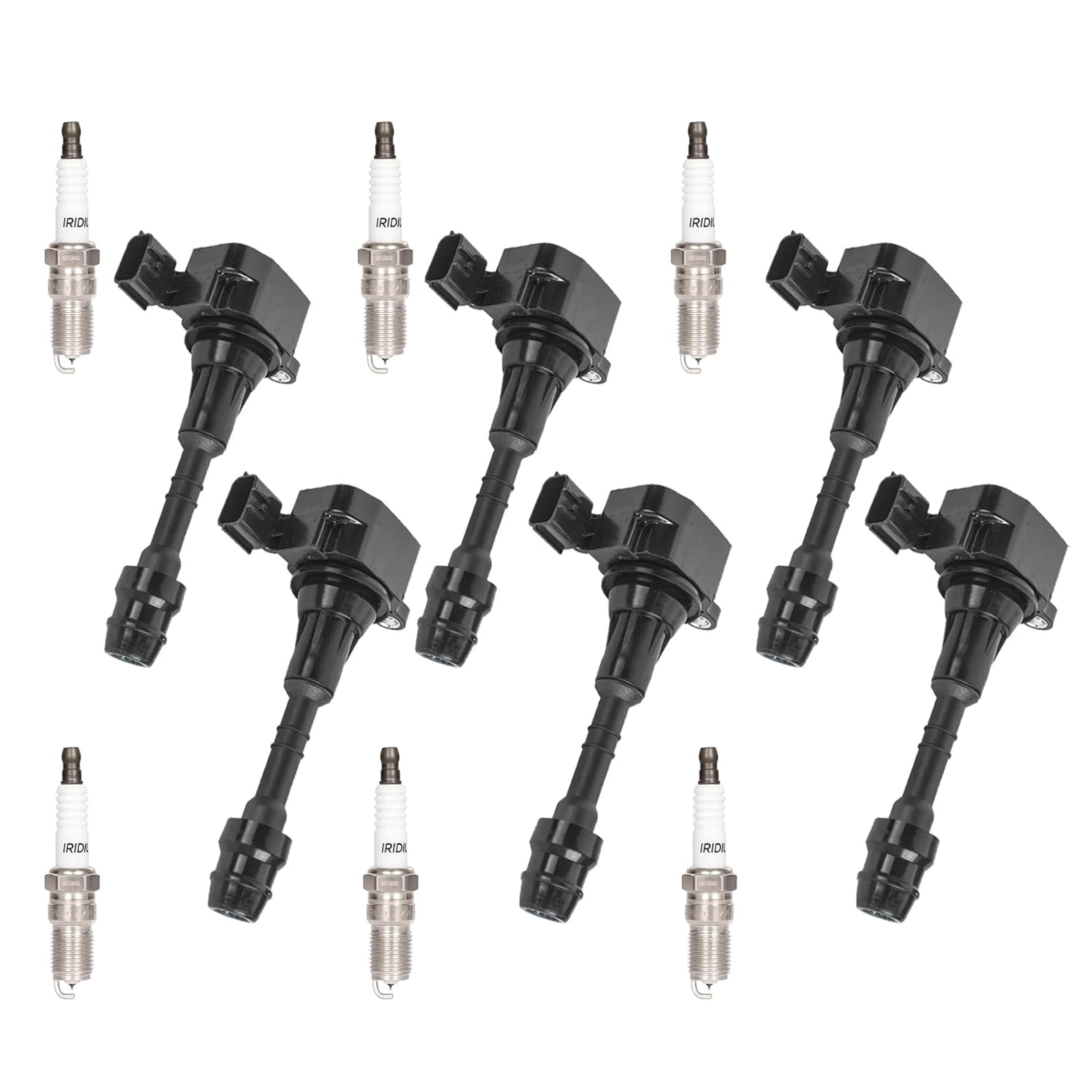 

UF349 Ignition Coil Spark Plug For Nissan 350Z Z33 2003 2004 2005 2006 2007 2008 2009 3.5L VQ35DE V6 22448-8J115 IC479 5C1403
