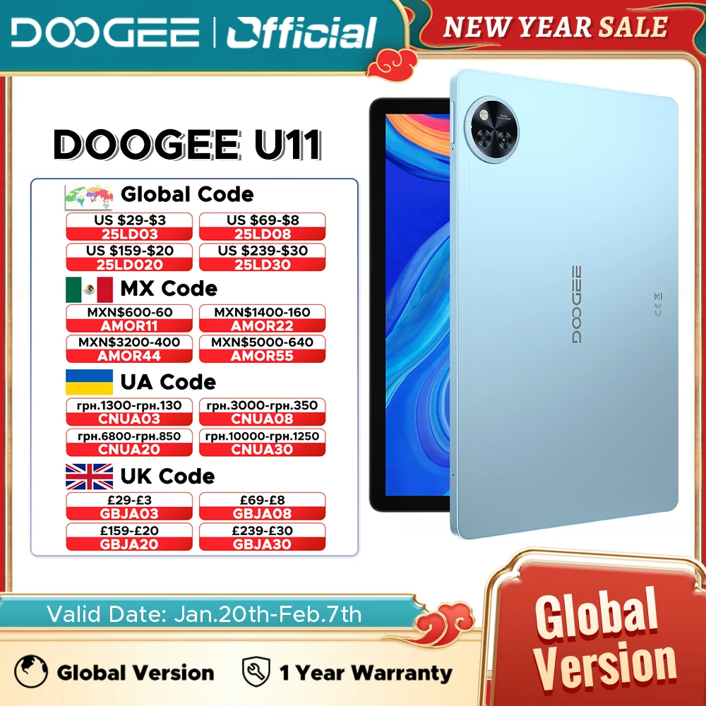 Global Version DOOGEE U11 Android 15 Tablet 11